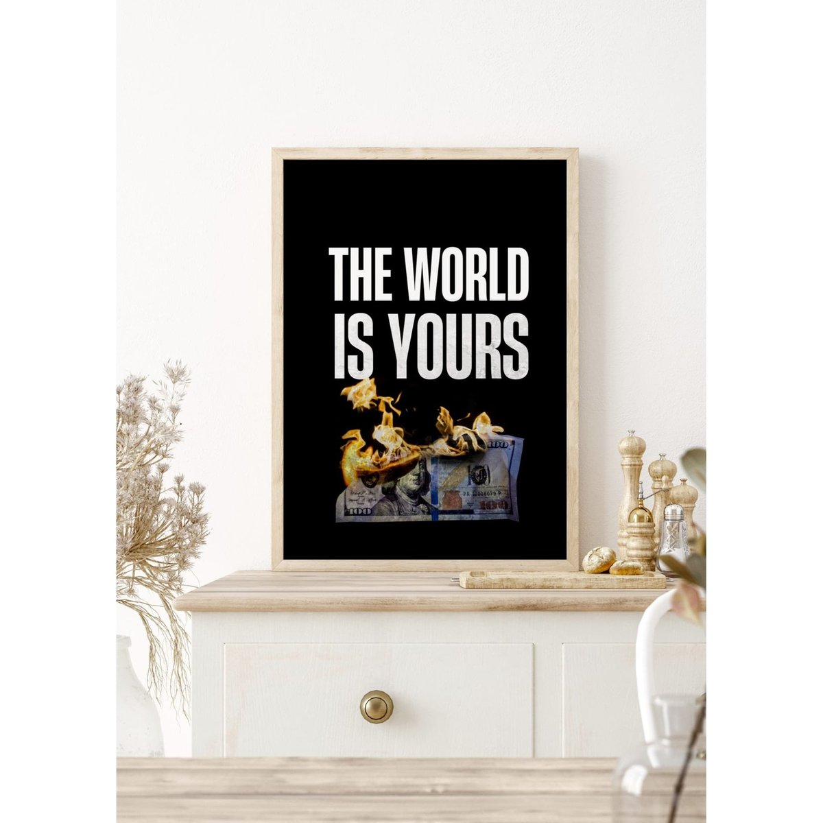 Affiche Motivation The World is Yours blanc, L'AFFICHERIE