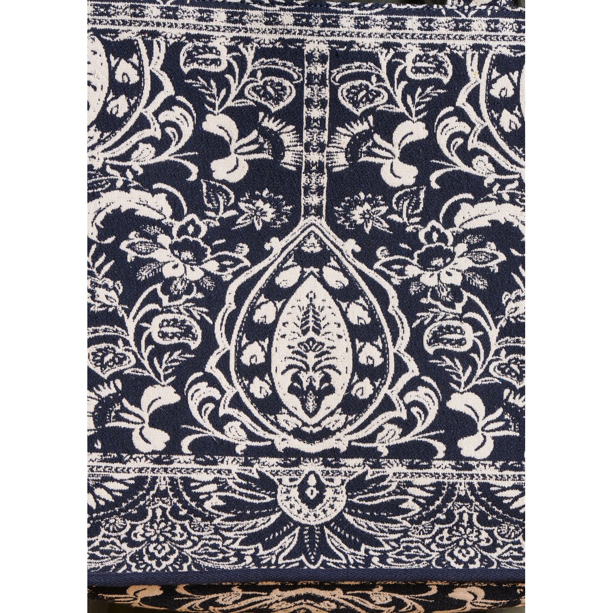 Sac cabas en jacquard navy, LA FEE MARABOUTEE