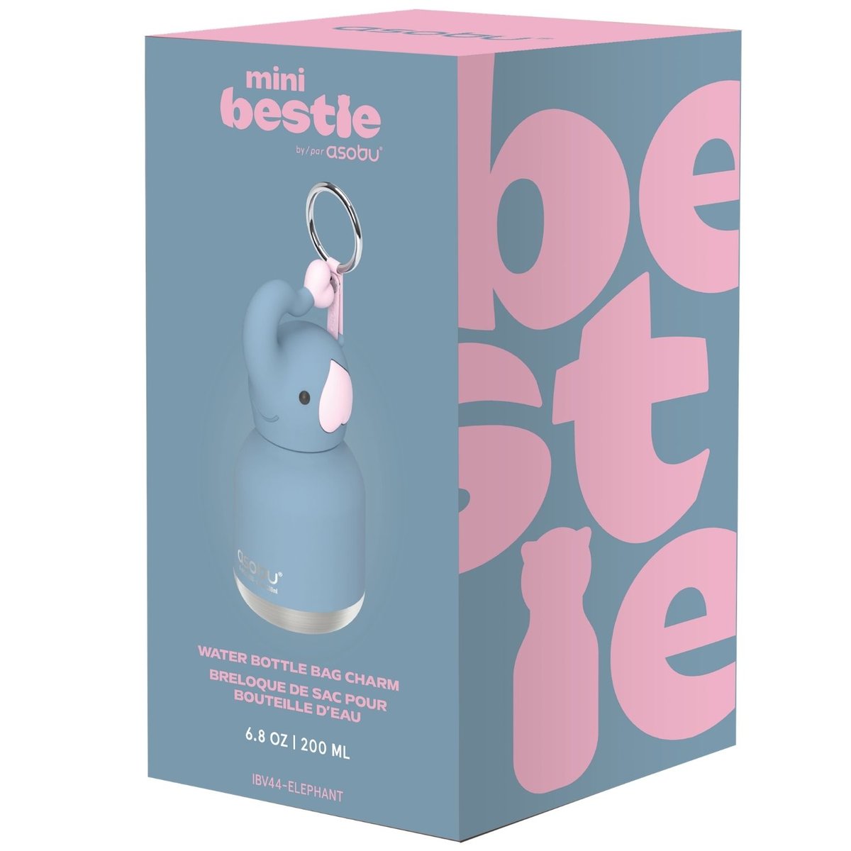Mini gourde isotherme Bestie bleu, rose, ASOBU