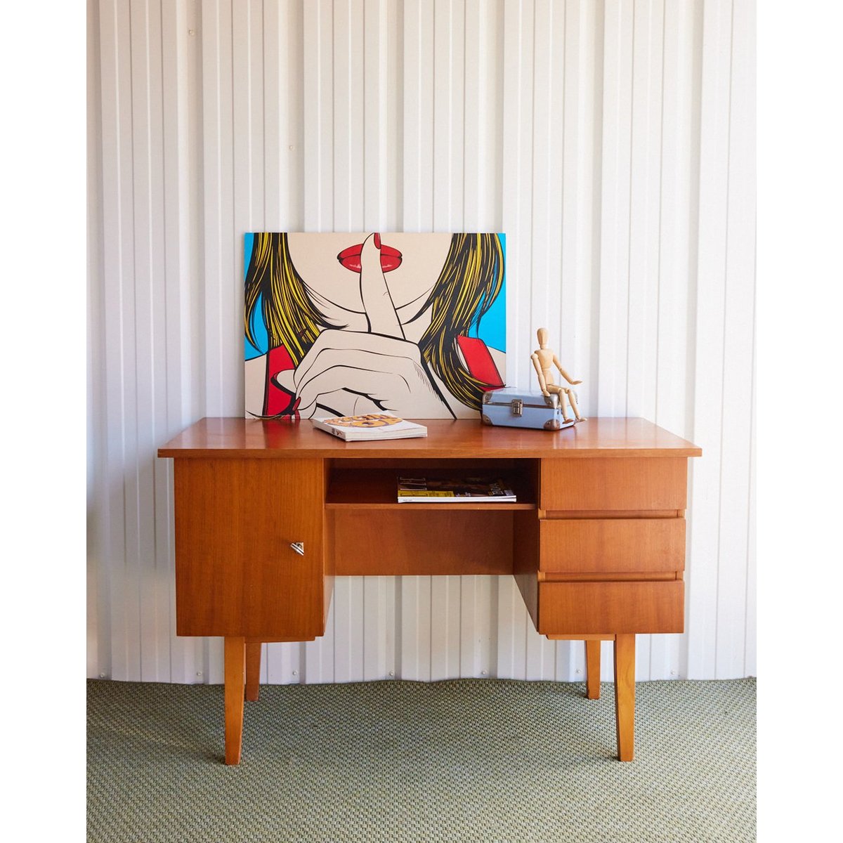 Bureau style scandinave en bois Yvan N°549 - Bon état bois clair, DEBONGOUT