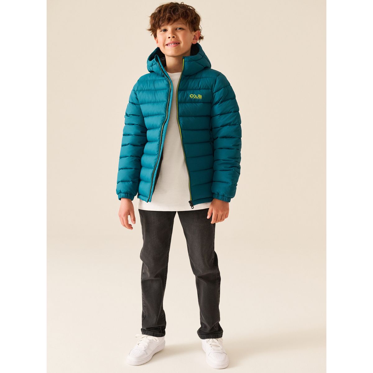 Veste à capuche semi-épaisse matelassée bleu sarcelle, NEXT