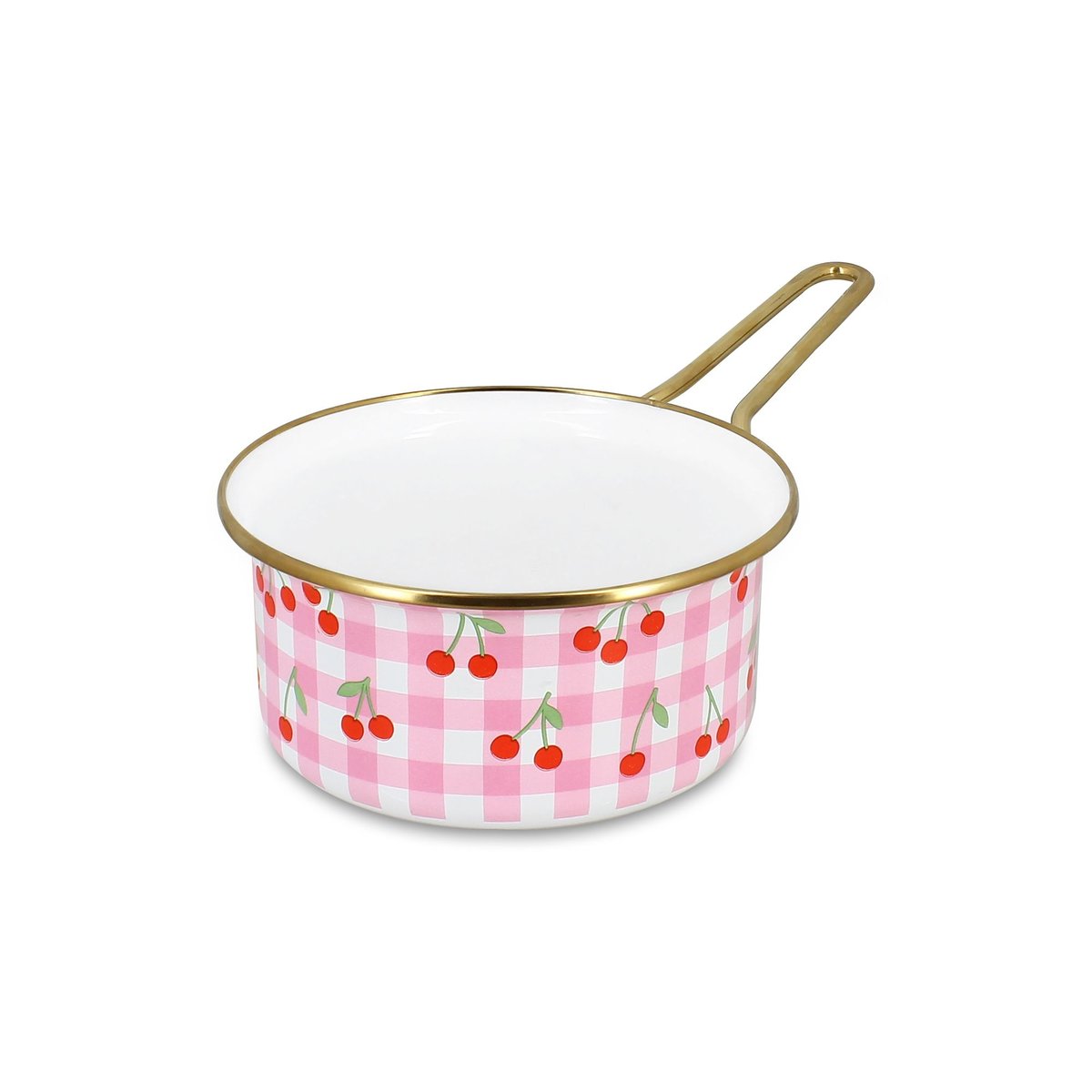 Casserole 16cm en acier émaillé, VICHY CERISE rose, MENASTYL