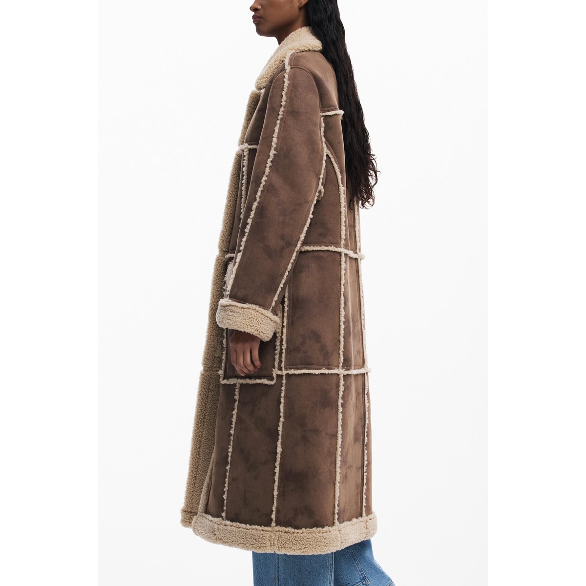 Manteau effet peau marron, DESIGUAL