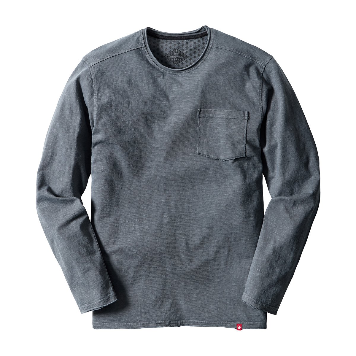 Remarquable Sweat Col Rond Effet Flammé à Bords Bruts gris, JOE BROWNS