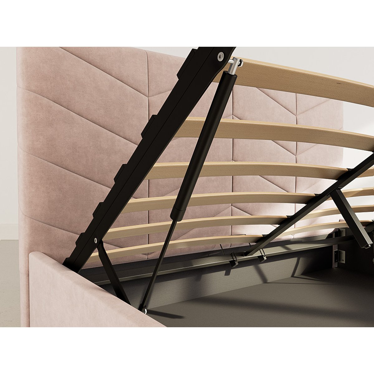 Lit coffre - PEONIS taupe, BEST MOBILIER