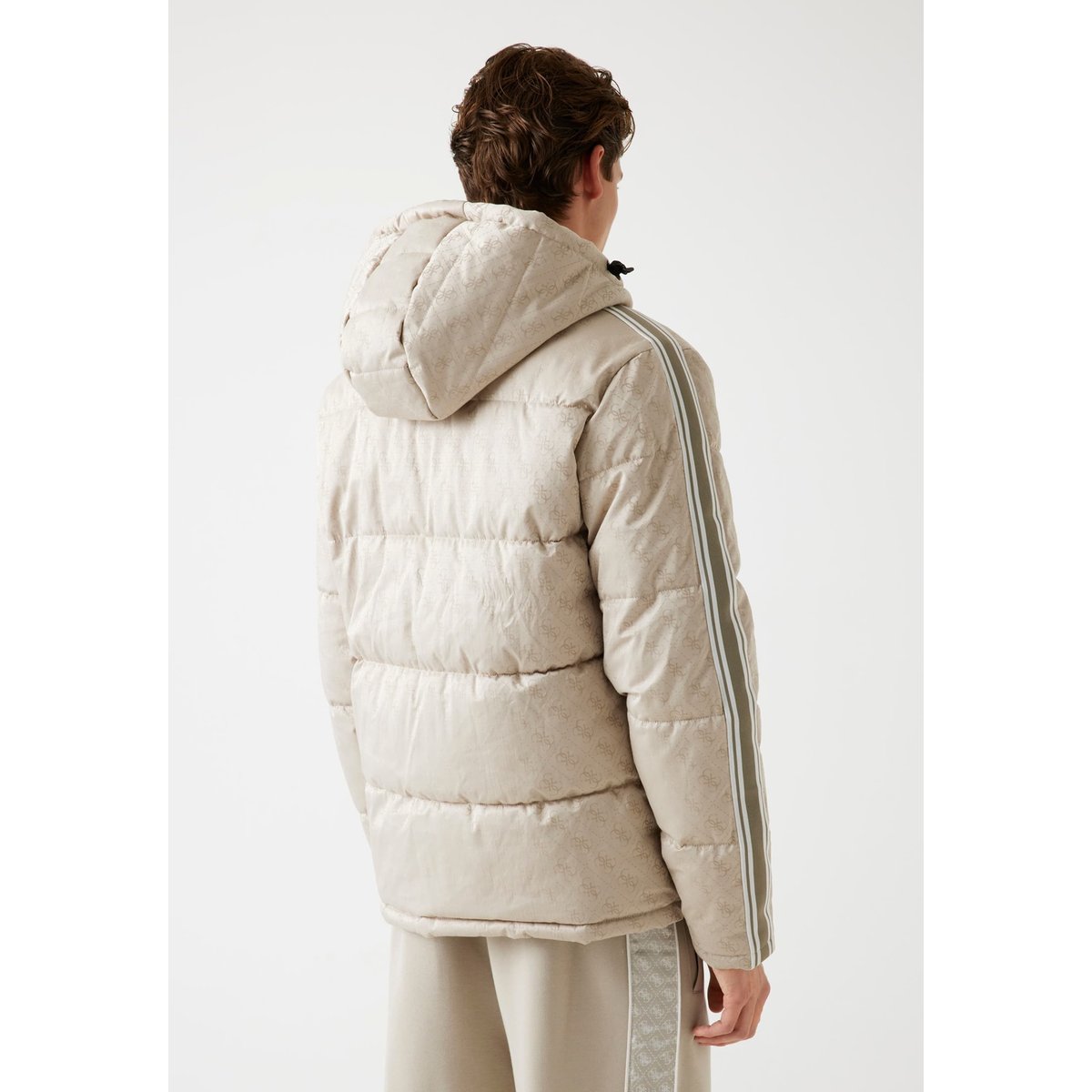 Doudoune À Capuche 4G beige multi, GUESS