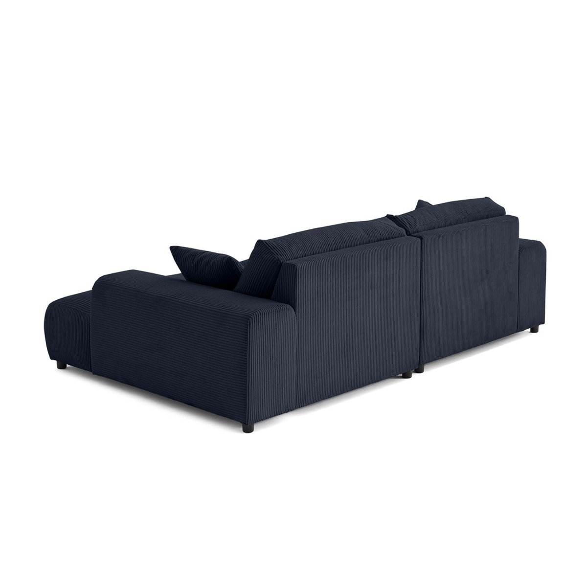 Canapé droit 4 places double méridienne, GARANCE bleu nuit, BEST MOBILIER