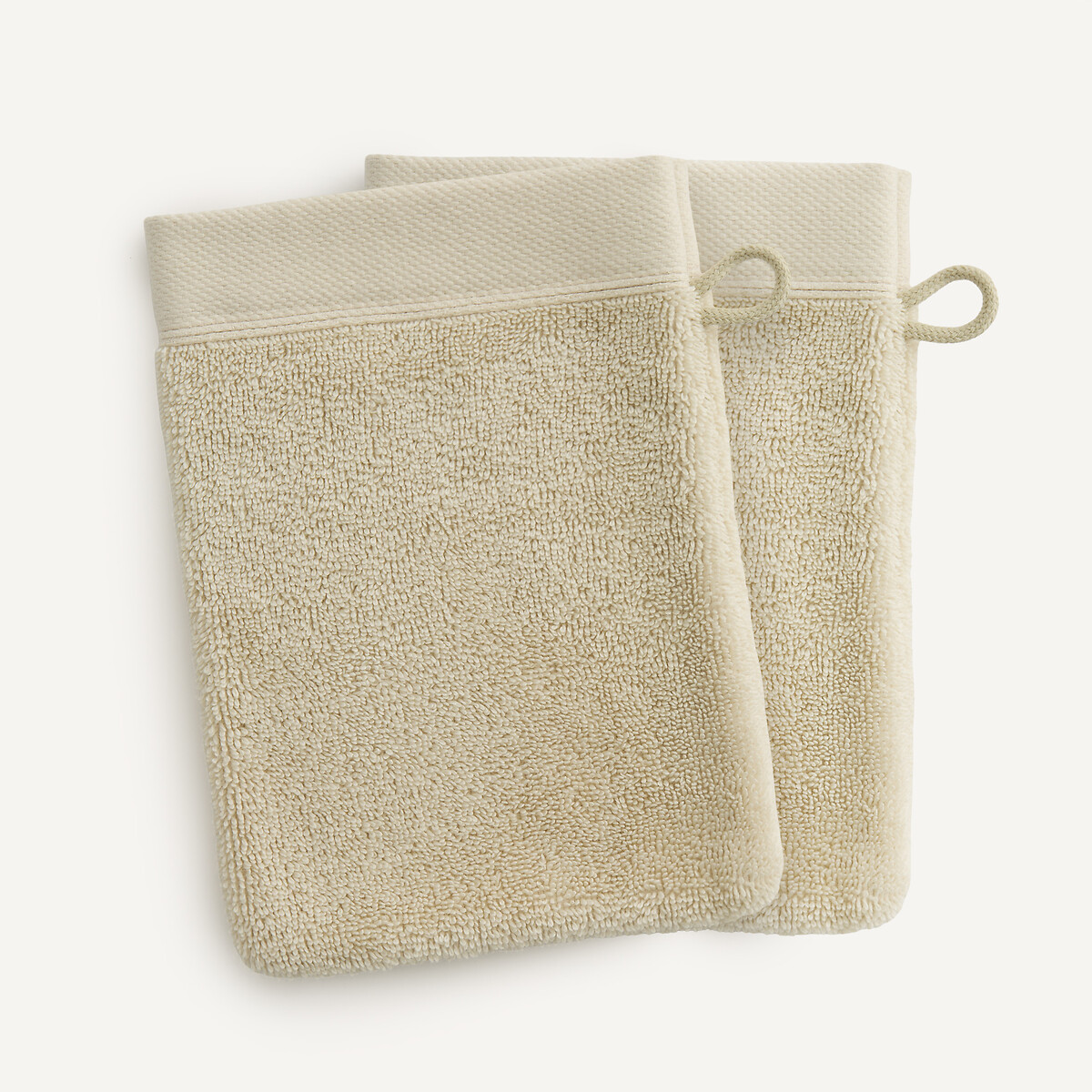 Lot de 2 gants de toilette 700 g/m², LEON ecru, AM.PM