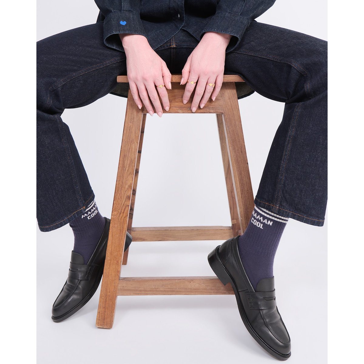 Chaussettes Mama cool bleu encre, EMOI EMOI