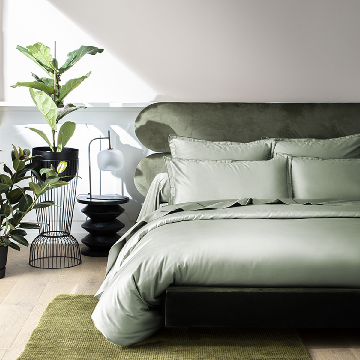 Housse De Couette Satin De Coton - OPIUM perle, TRADITION DES VOSGES