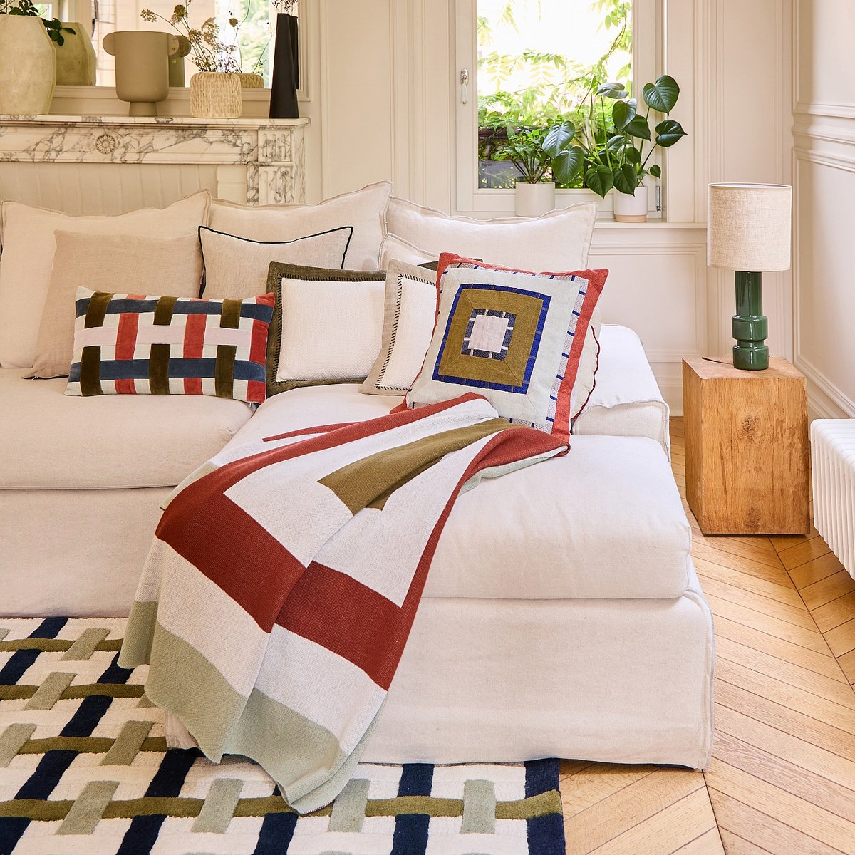 Coussin lin BILLIE bordeaux, bronze, HABITAT