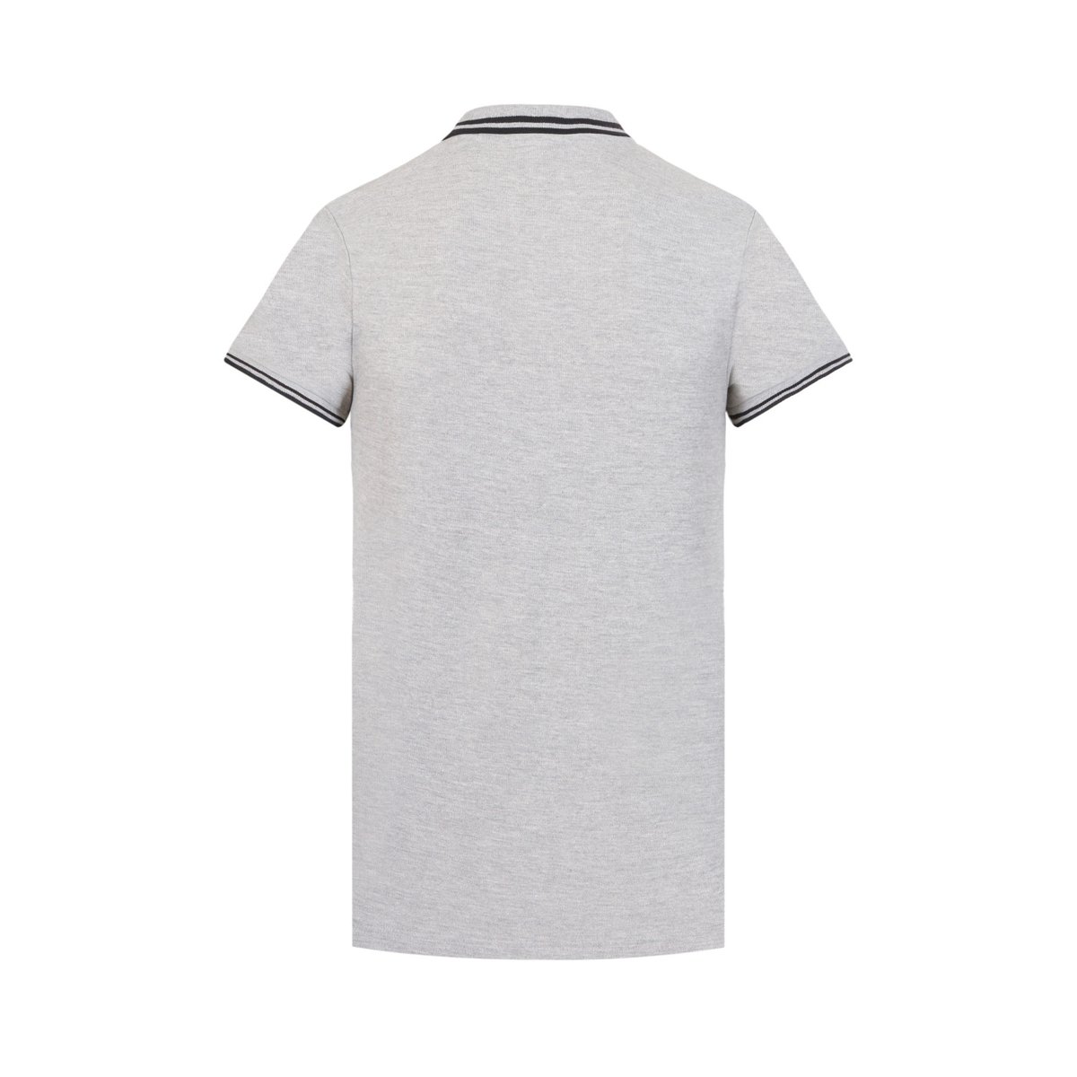 Polo piqué de coton gris clair chiné/noir, UMBRO