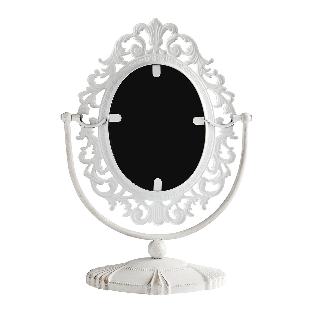 Miroir sur pied Rosalie en métal blanchi blanc antique, MATHILDE M