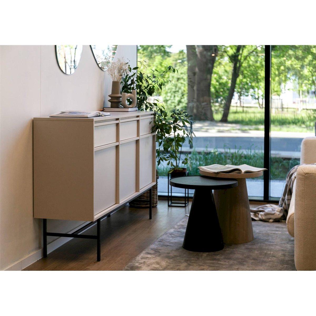 Commode 3 portes et tiroirs collection EVO beige sable, RECOLLECTION