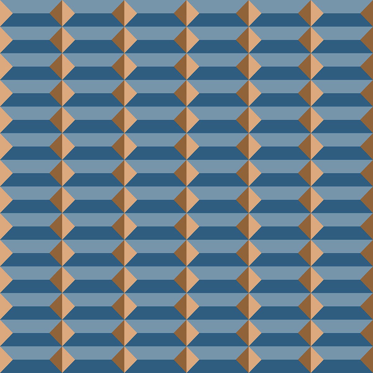 Papier peint, op art bleu bleu, HEXOA