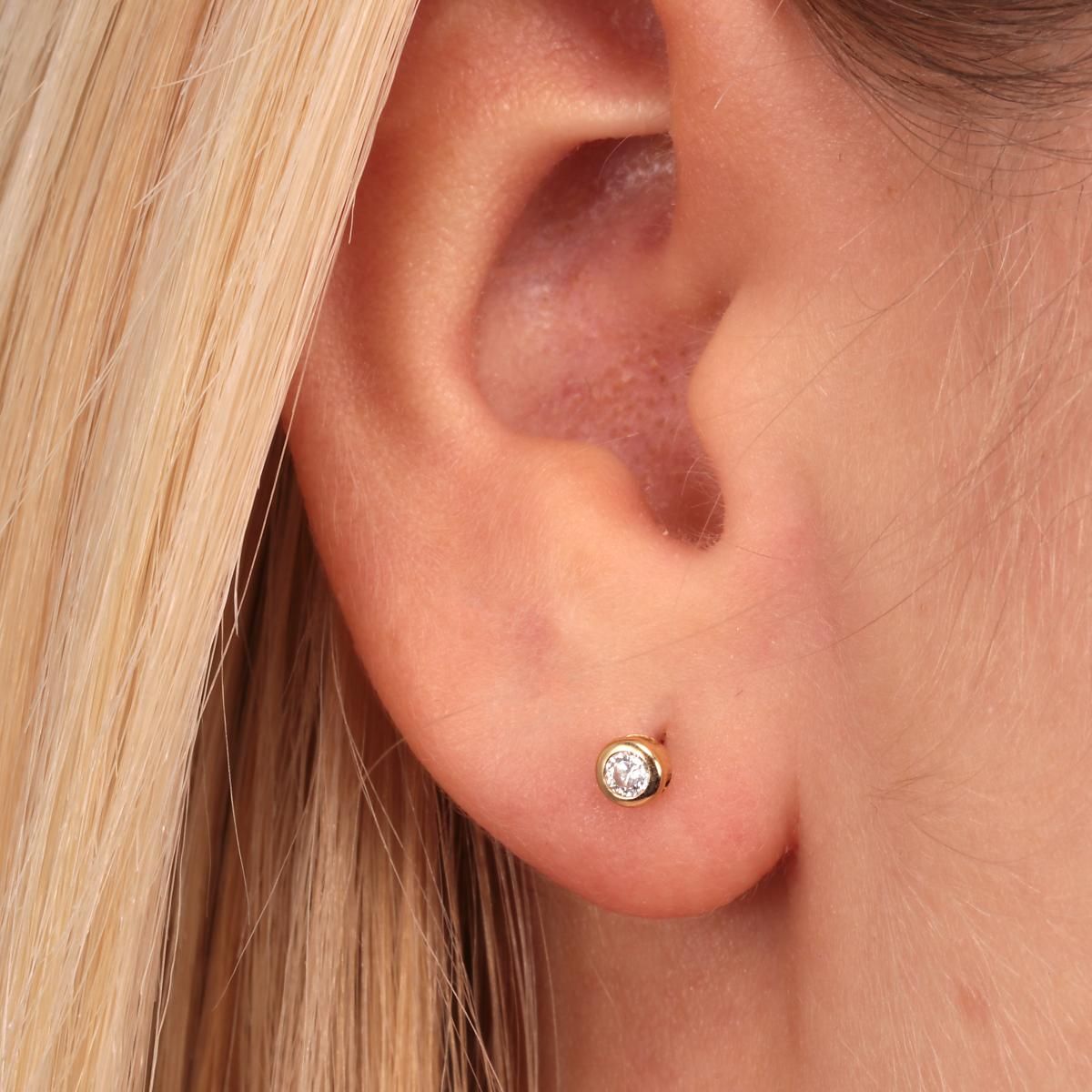 Boucles d'oreilles en or jaune 750 B-CLASSIC or jaune, BLUESPIRIT