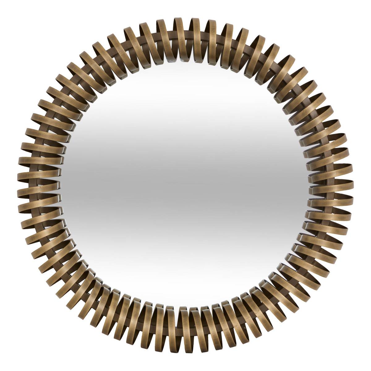 Miroir rond en métal BARREL doré, ATMOSPHERA