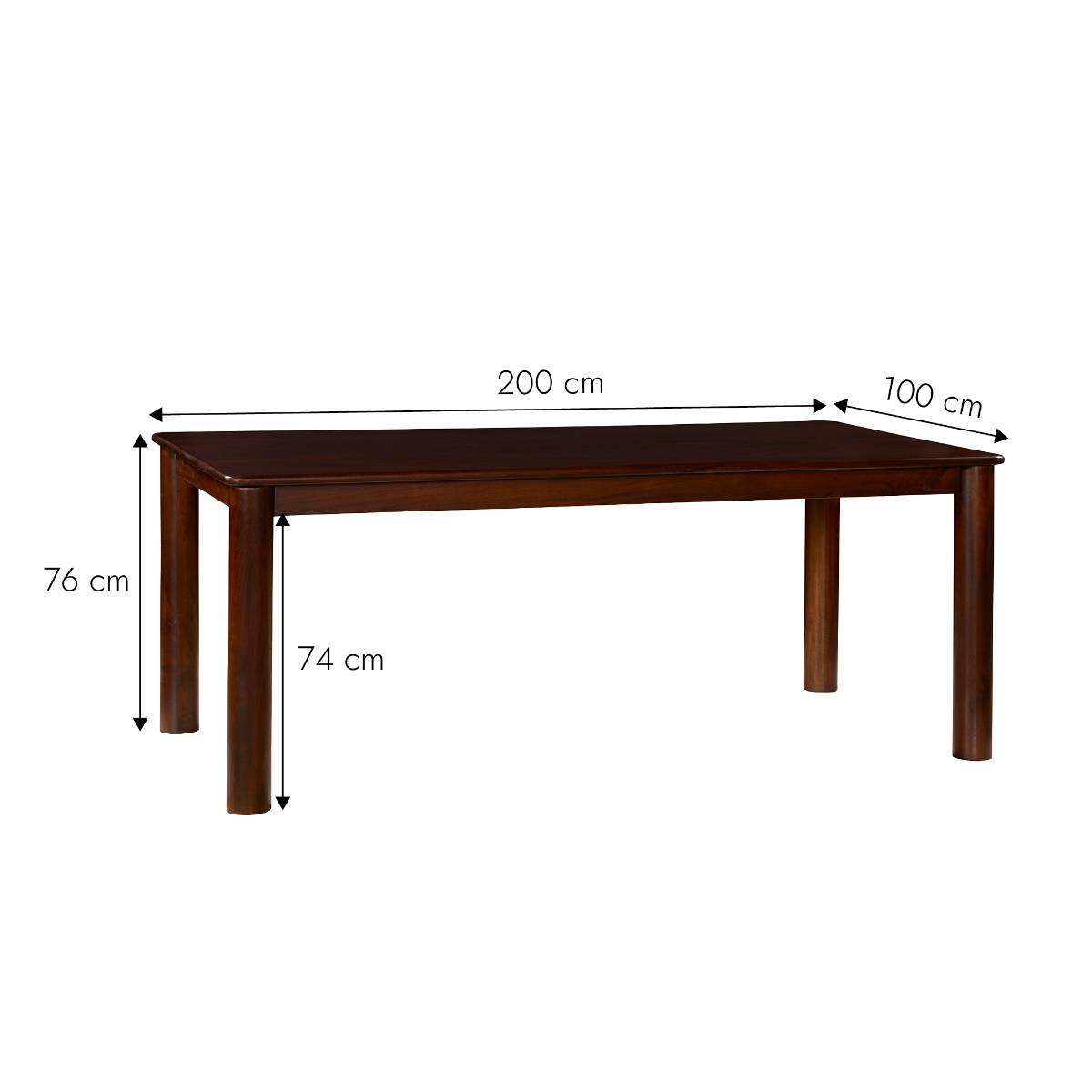 Table à manger en bois de manguier RIVEN bois foncé, MADE IN MEUBLES 