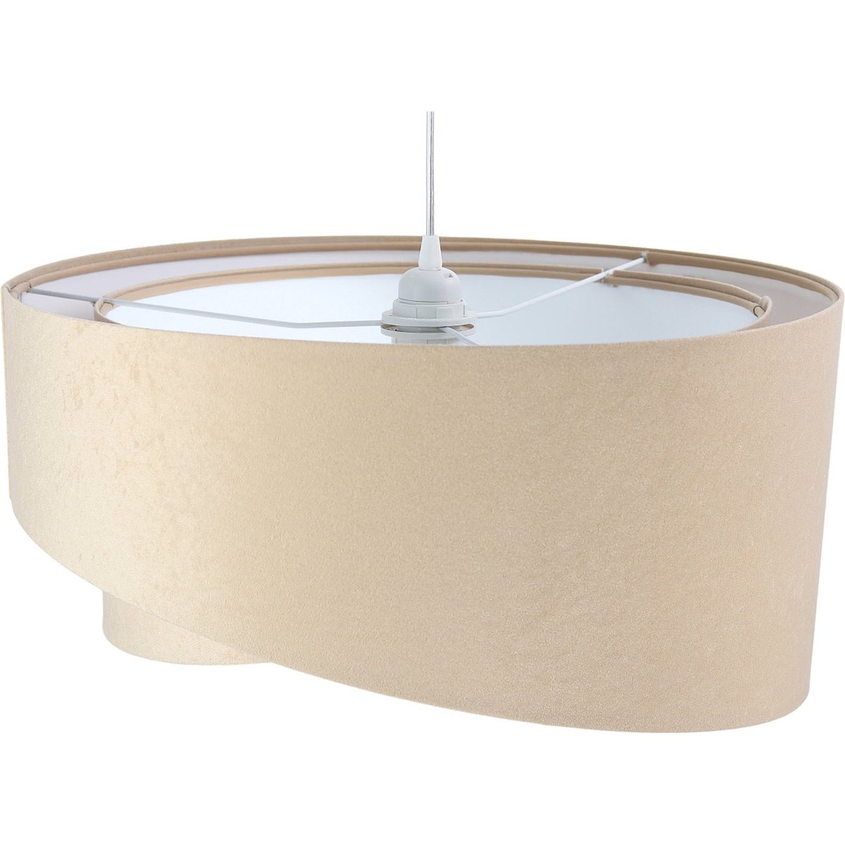 Suspension tissu abat-jour entrelacés GALAXY beige, BPS KONCEPT