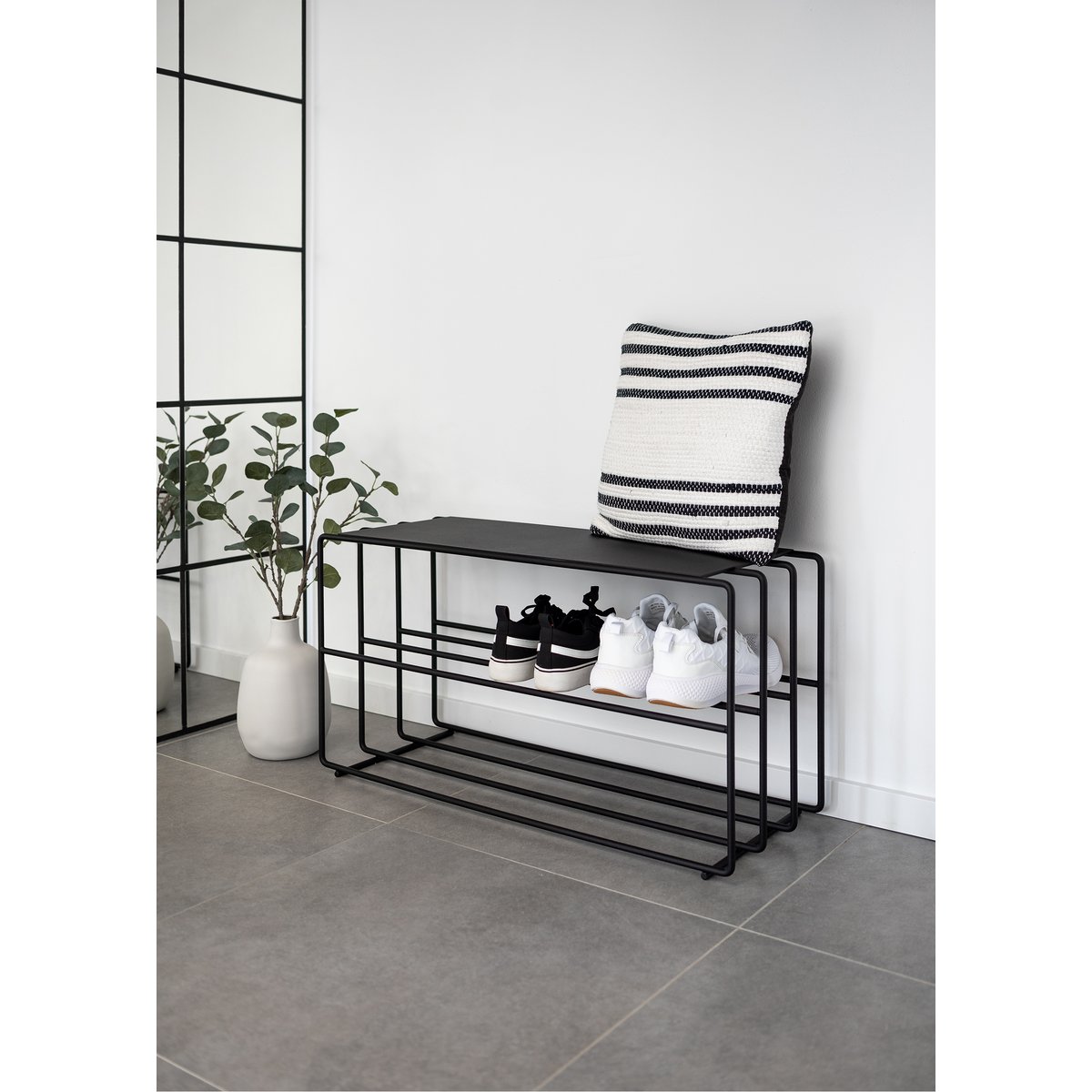 Etagère à chaussures tôle et acier NEVA noir, METALLBUDE