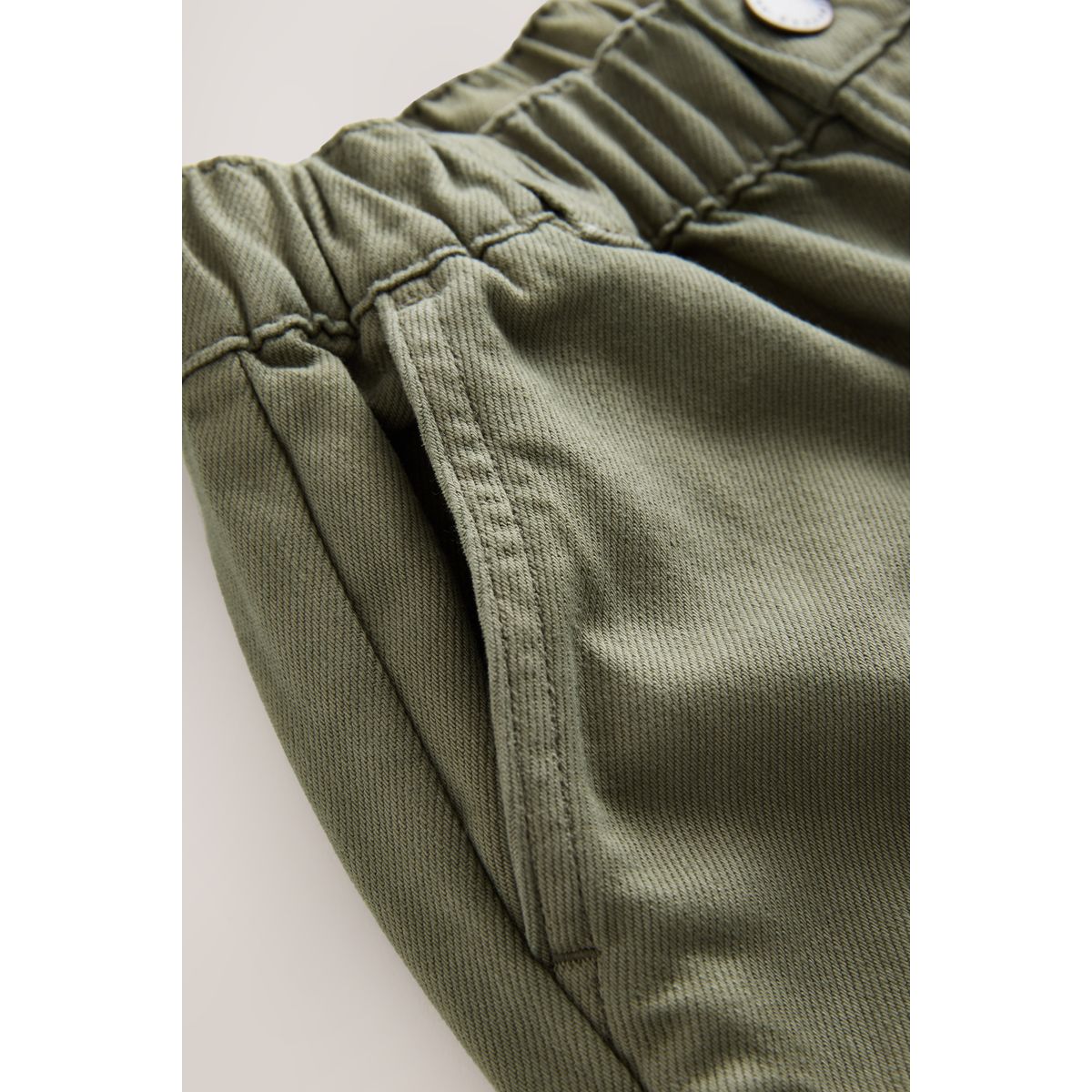 Pantalon cargo en coton sergé tissé vert kaki, NEXT