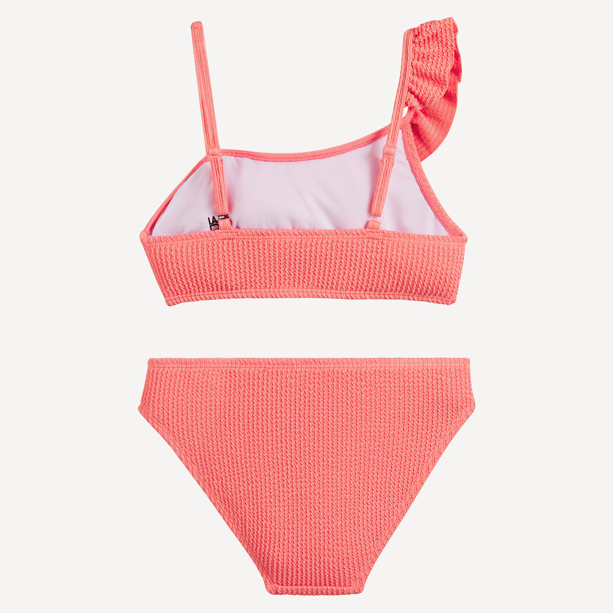 Bikini, wafeltricot koraal, LA REDOUTE COLLECTIONS