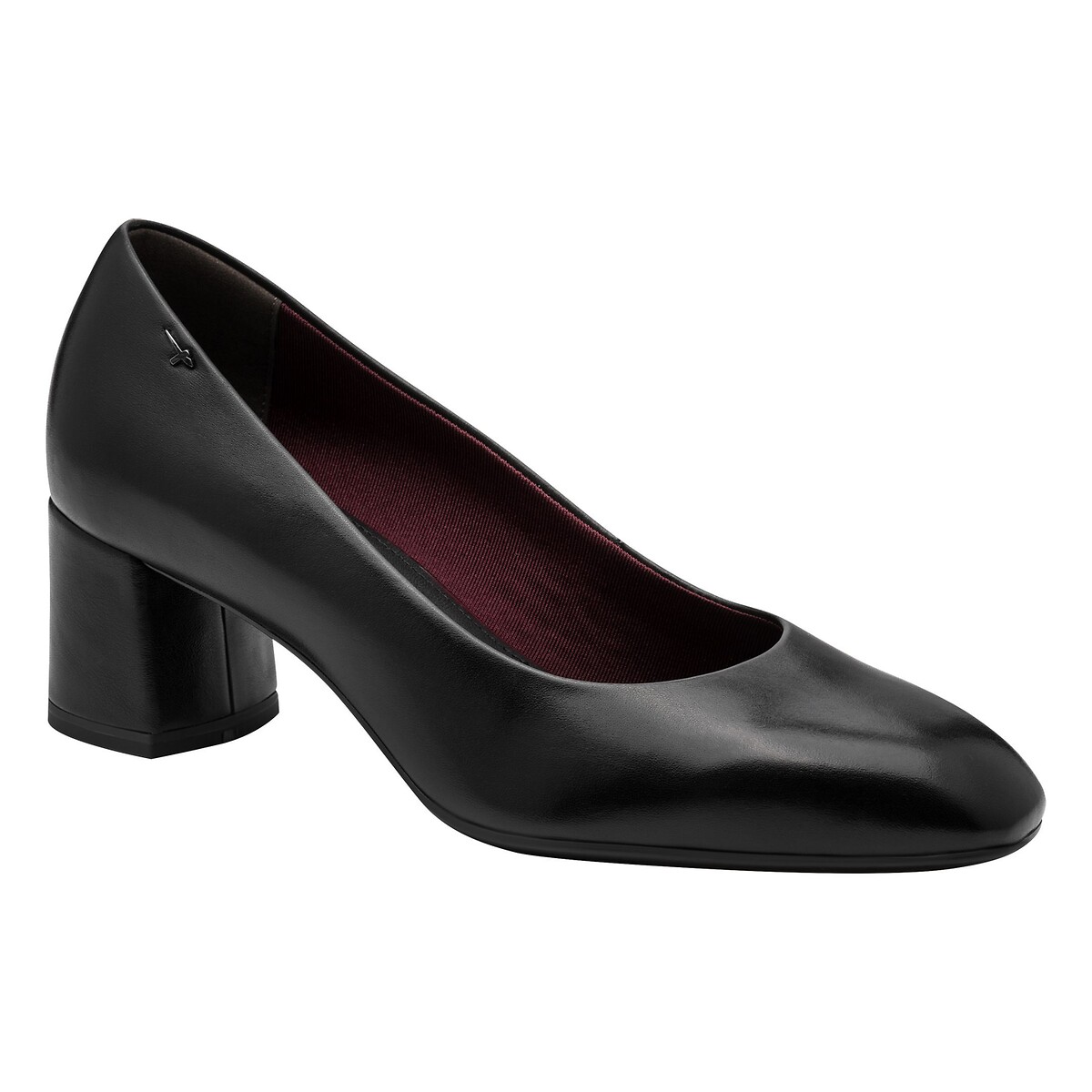 Escarpins en cuir, bout amande noir, TAMARIS
