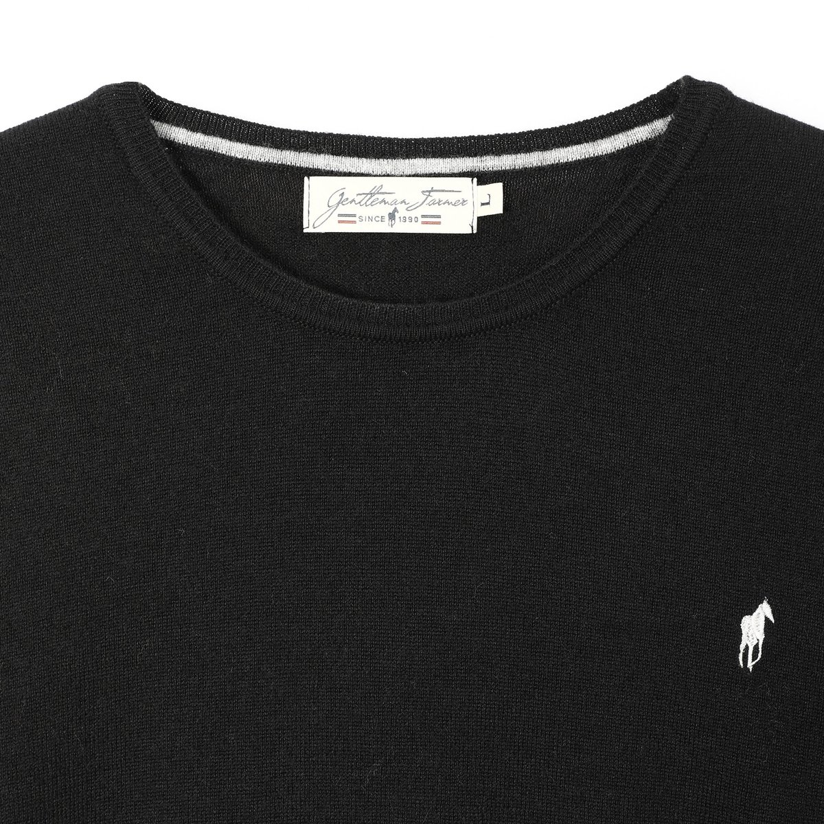 Pulls col rond  en laine PAIGE noir, GENTLEMAN FARMER