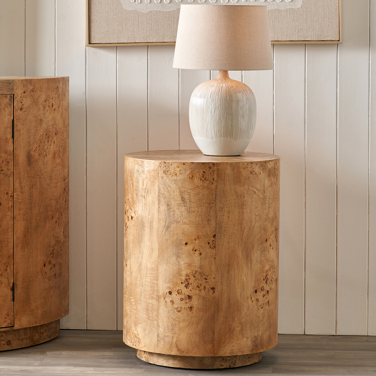Netherby Burr Wood Side Table natural wood, SO'HOME