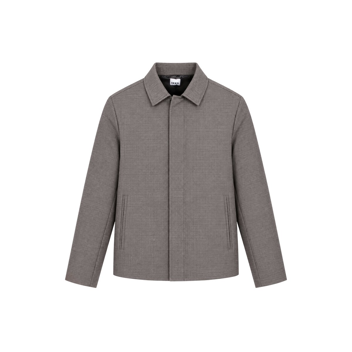 Veste de costume motif pied-de-puce marron havane, IKKS