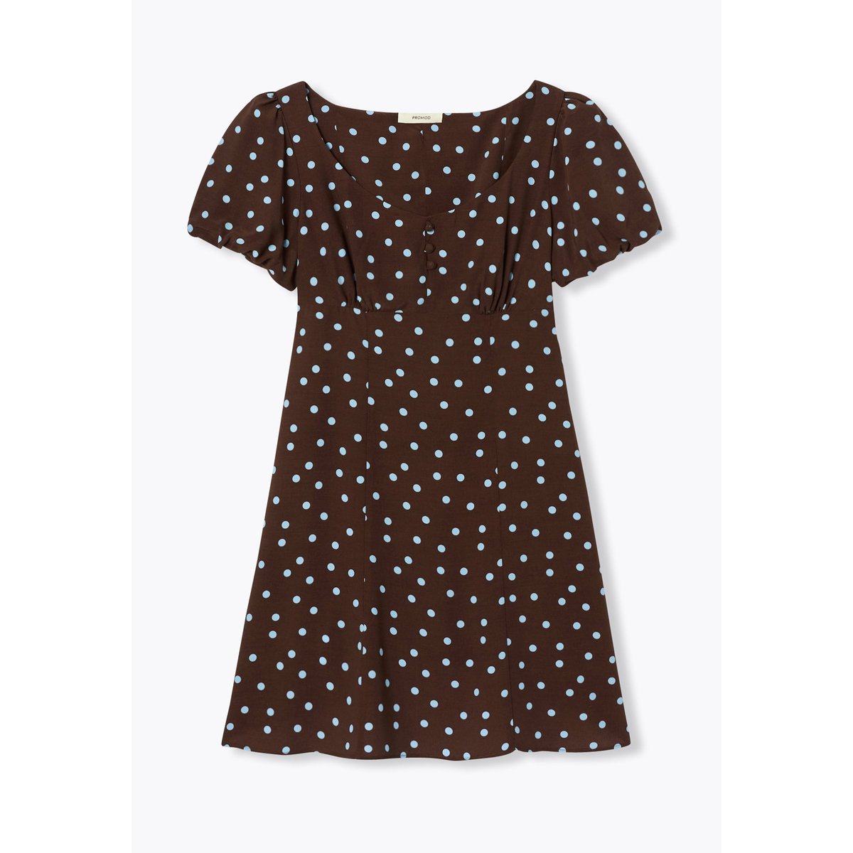 Robe courte à pois imprimé marine, PROMOD
