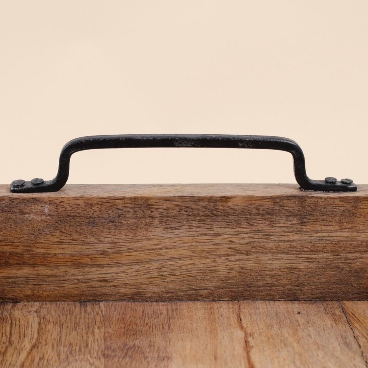Plateau en bois avec poignées 38x24cm naturel, ORNAMI