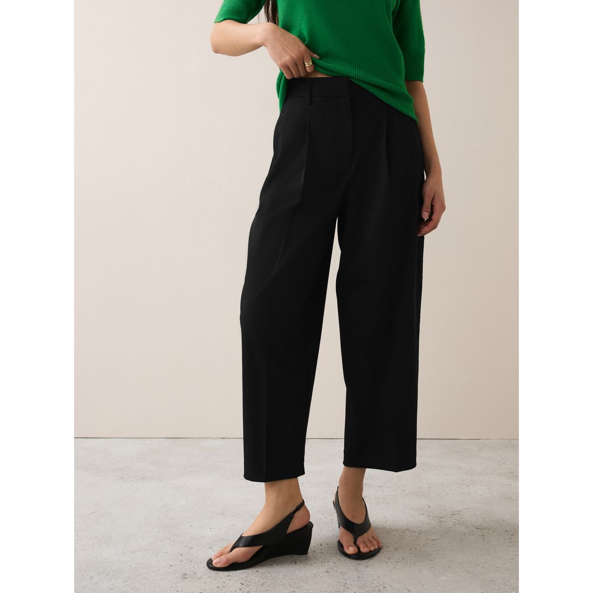 Pantalon large ajusté noir, NEXT