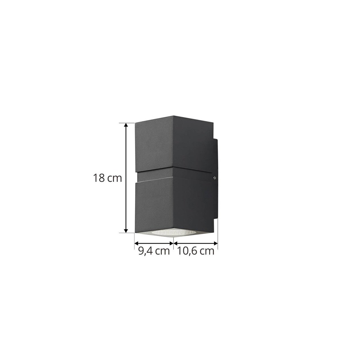 Applique extérieure en aluminium moderneLED gris foncé, clair, LUCANDE