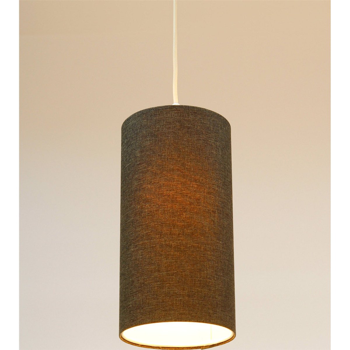 Suspension en lin rond Boho Elegant lin naturel et rotin clair, BPS KONCEPT