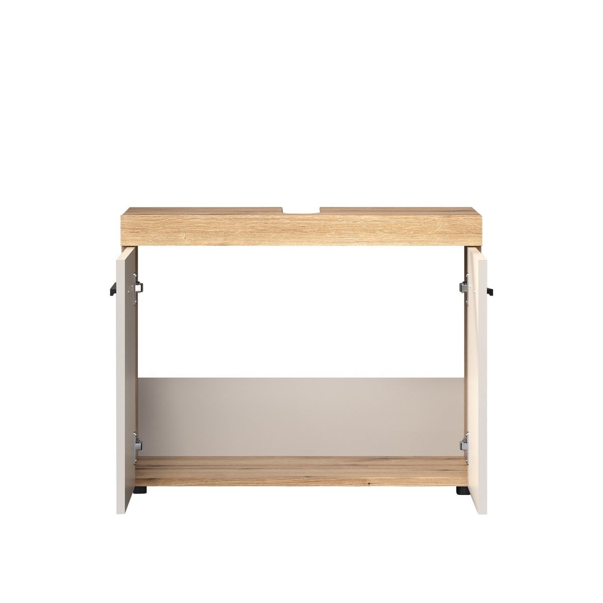 Meuble sous vasque 2 portes décor - MINA beige, CALICOSY