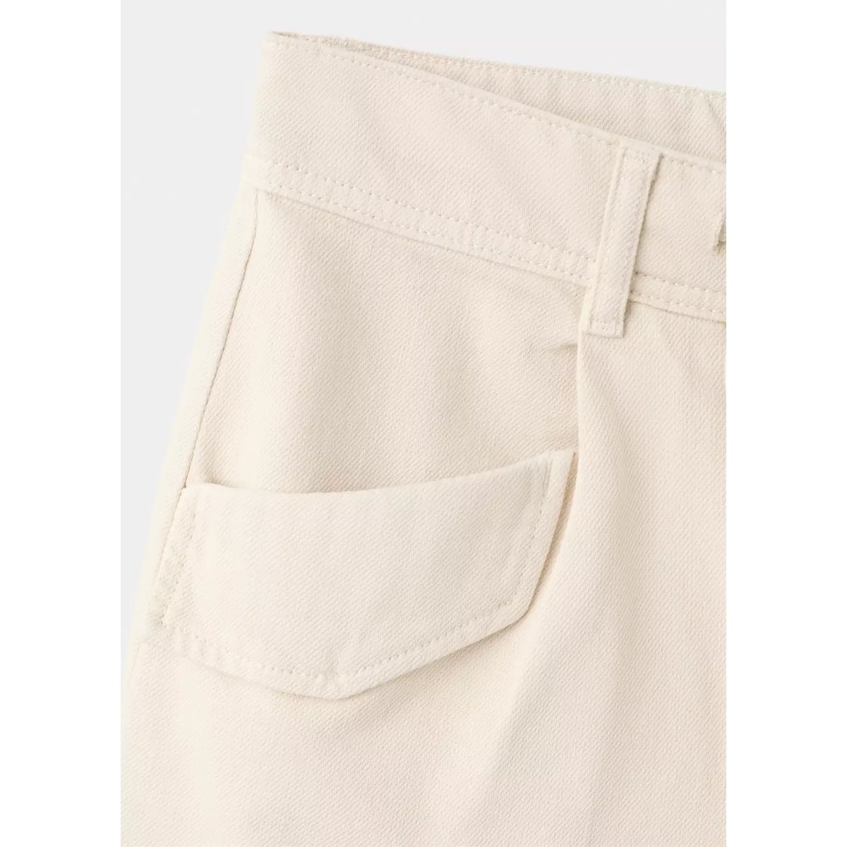 Short denim poches à revers écru, MANGO