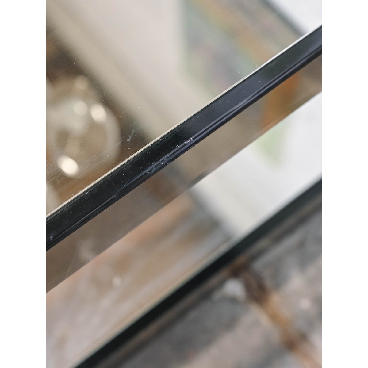 Table basse en verre et plexi Donna N°1528 - Bon état gris, DEBONGOUT