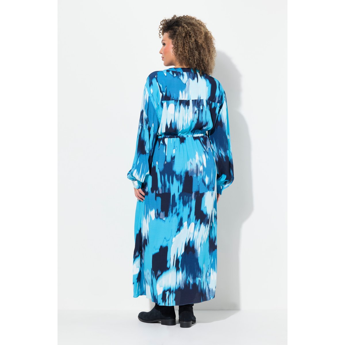 Robe maxi oversize en crêpe aigue-marine, ULLA POPKEN