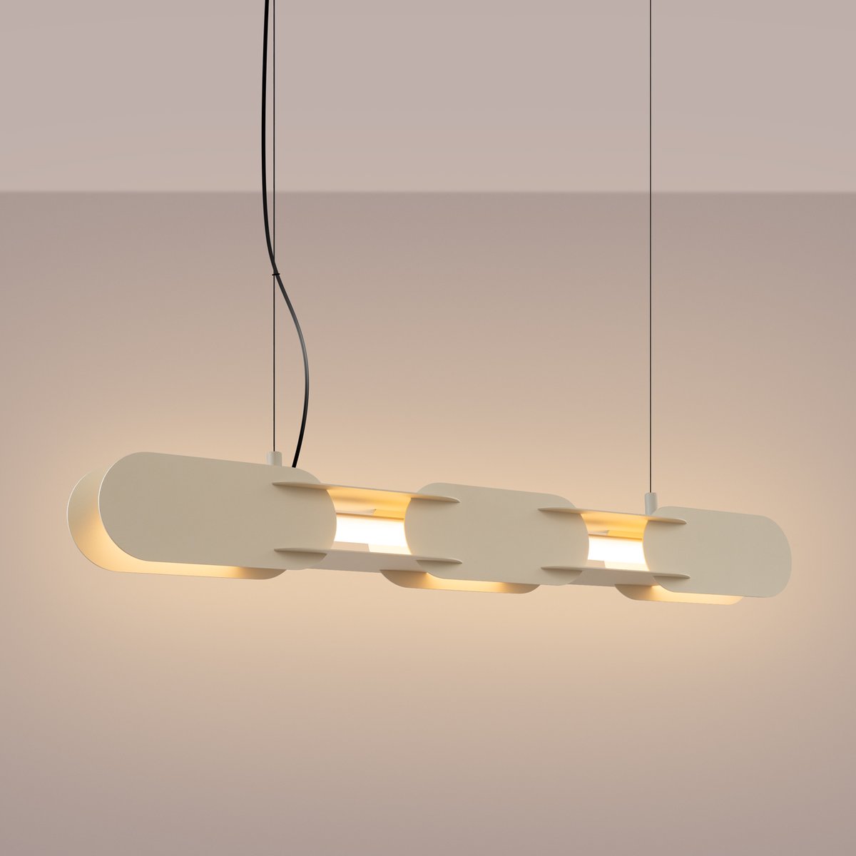 Suspension Acier Beige LED 1 Chain beige, EDEN