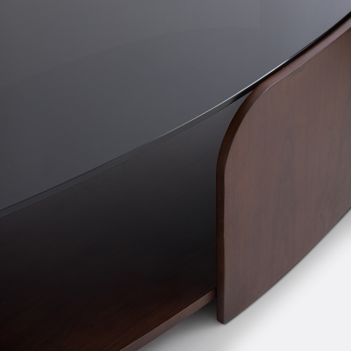 Table basse plateau en verre trempé Spinella coloris noyer, LA REDOUTE INTERIEURS