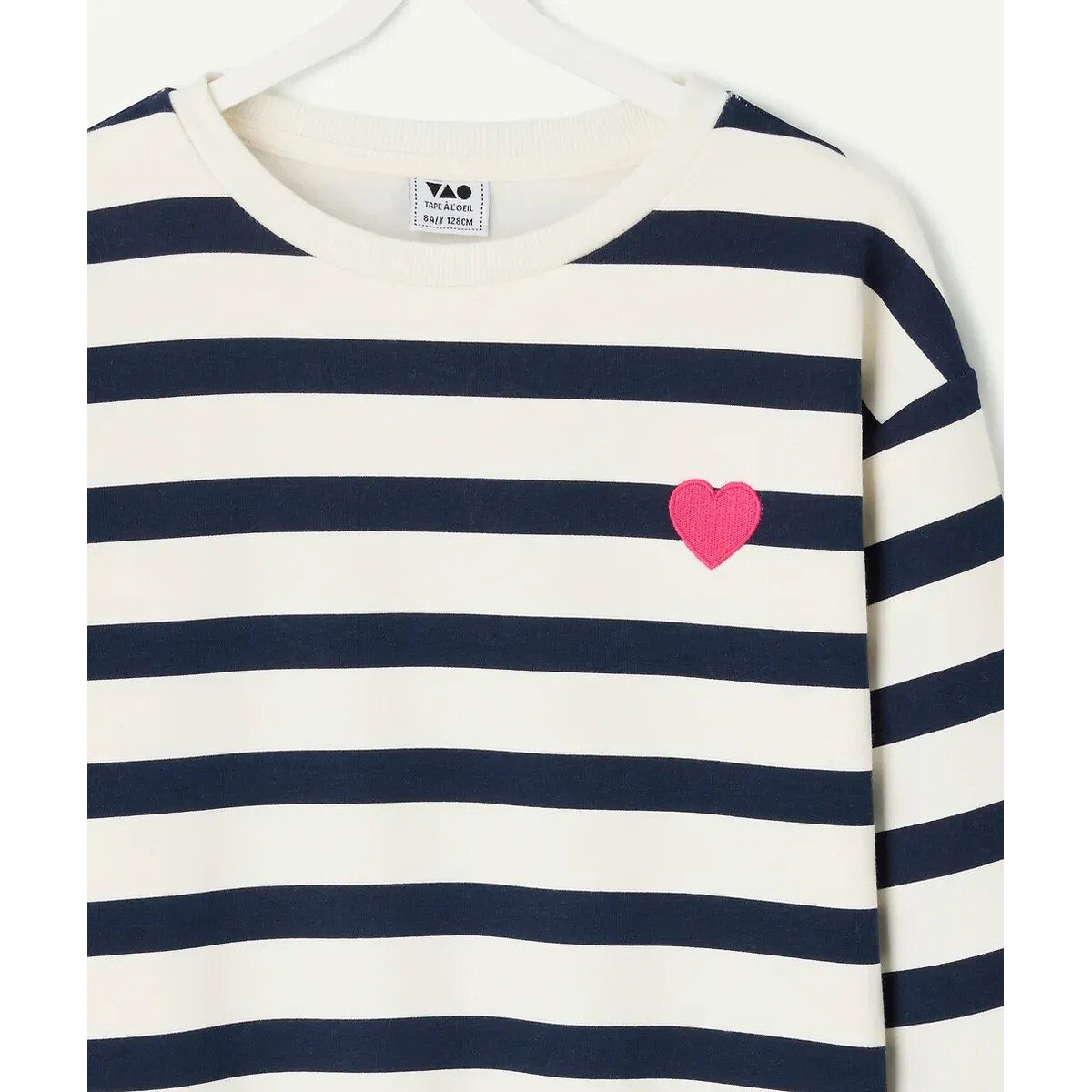Striped Crew Neck Sweatshirt navy blue/white, TAPE A L'OEIL