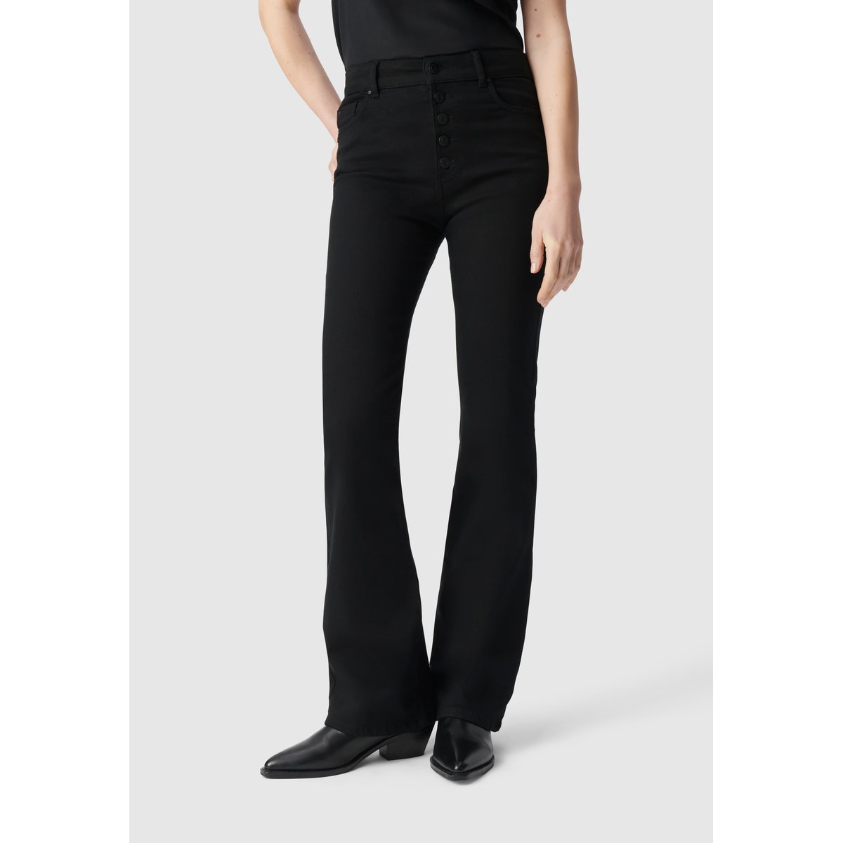 Jean flare taille haute Waterless JODIE noir, IKKS