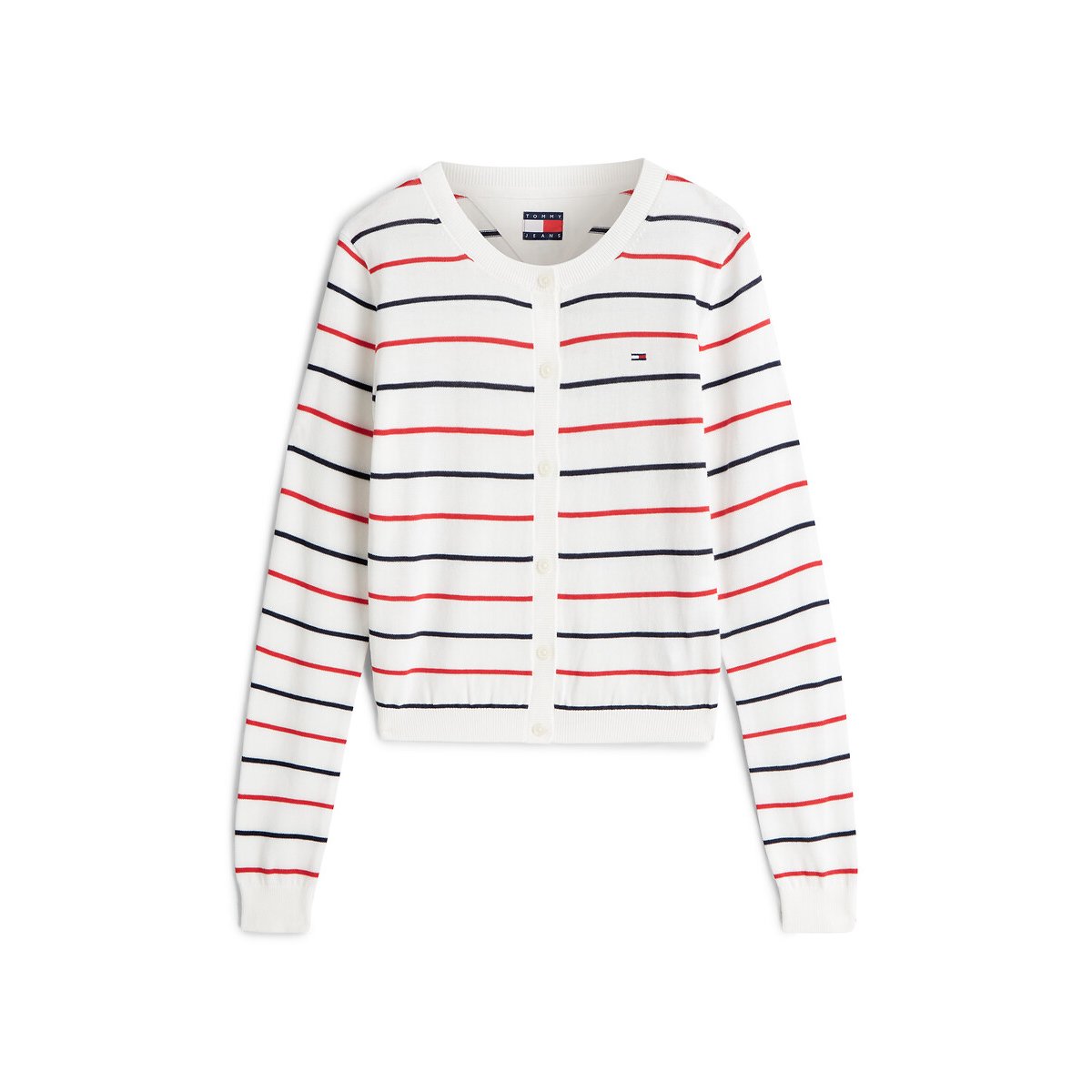 Cardigan col rond blanc/rouge/bleu, TOMMY JEANS
