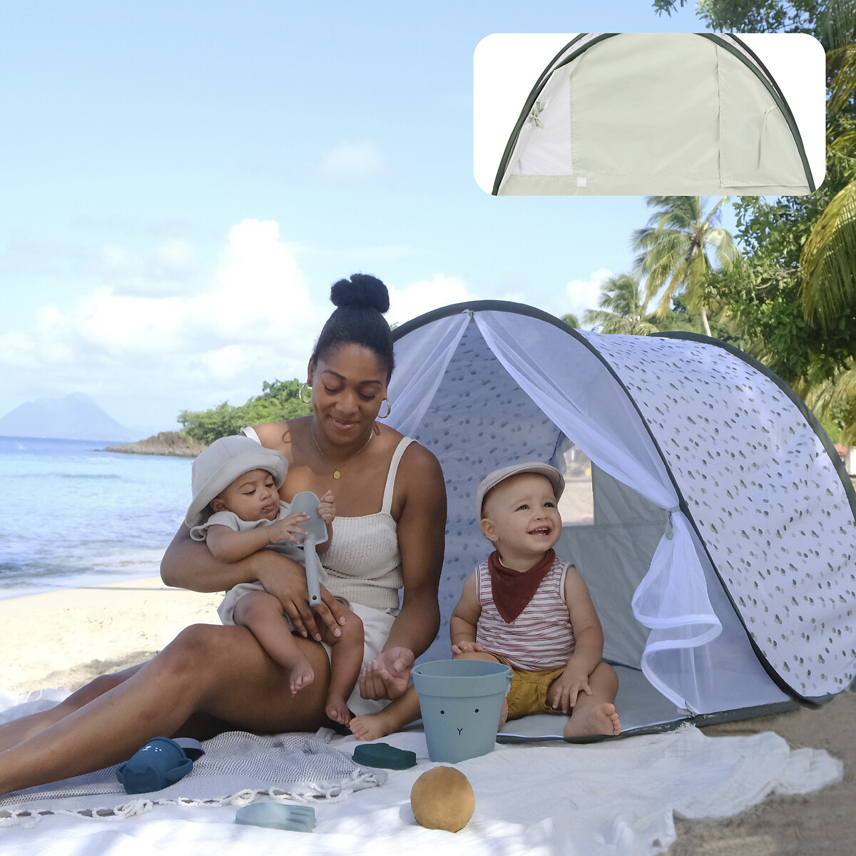 Tente anti-UV bébé haute protection vert clair, BABYMOOV