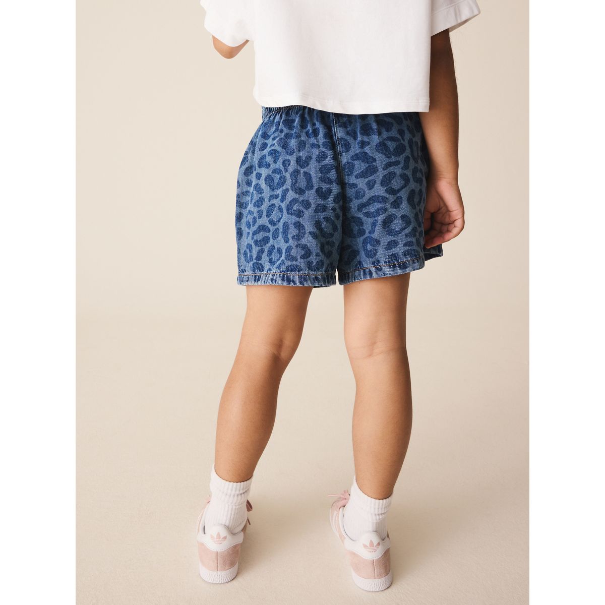 Short à enfiler denim animalier, NEXT