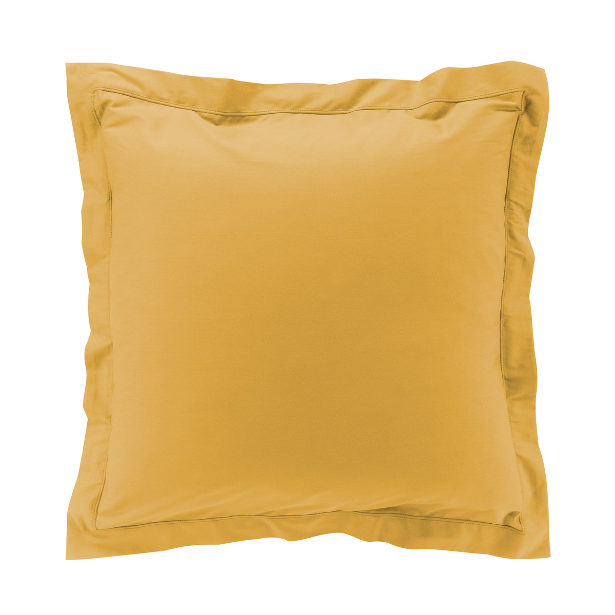 Taie d'oreiller Percale Coton Miel 63x63cm jaune, EDEN