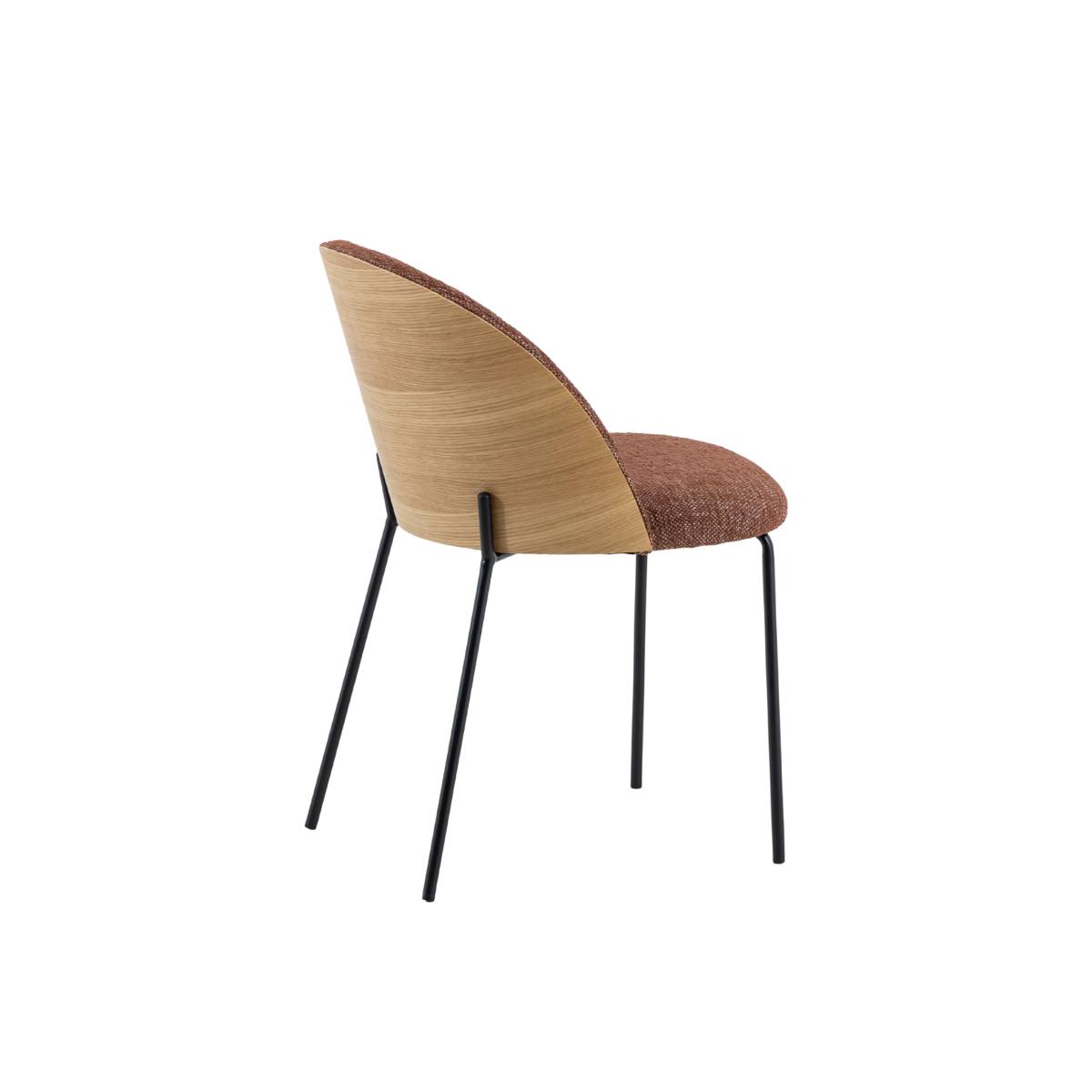 Lot de 2 chaises en tissu et bois NYSSA rouge, MADE IN MEUBLES 
