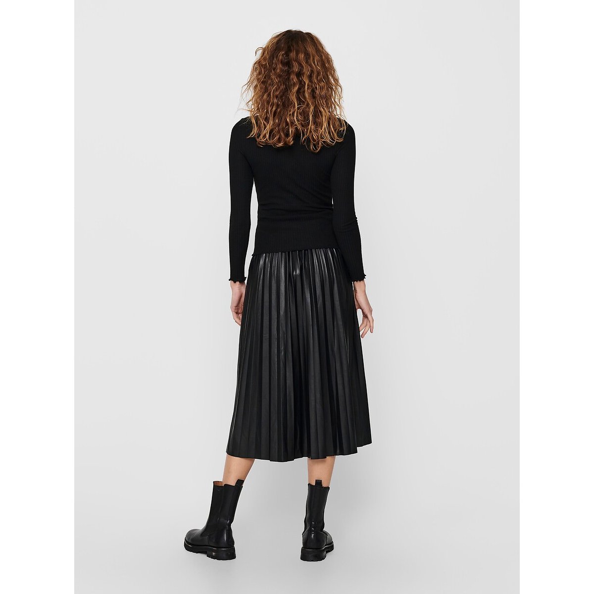 Maglione collo alto in maglia fine nero , ONLY