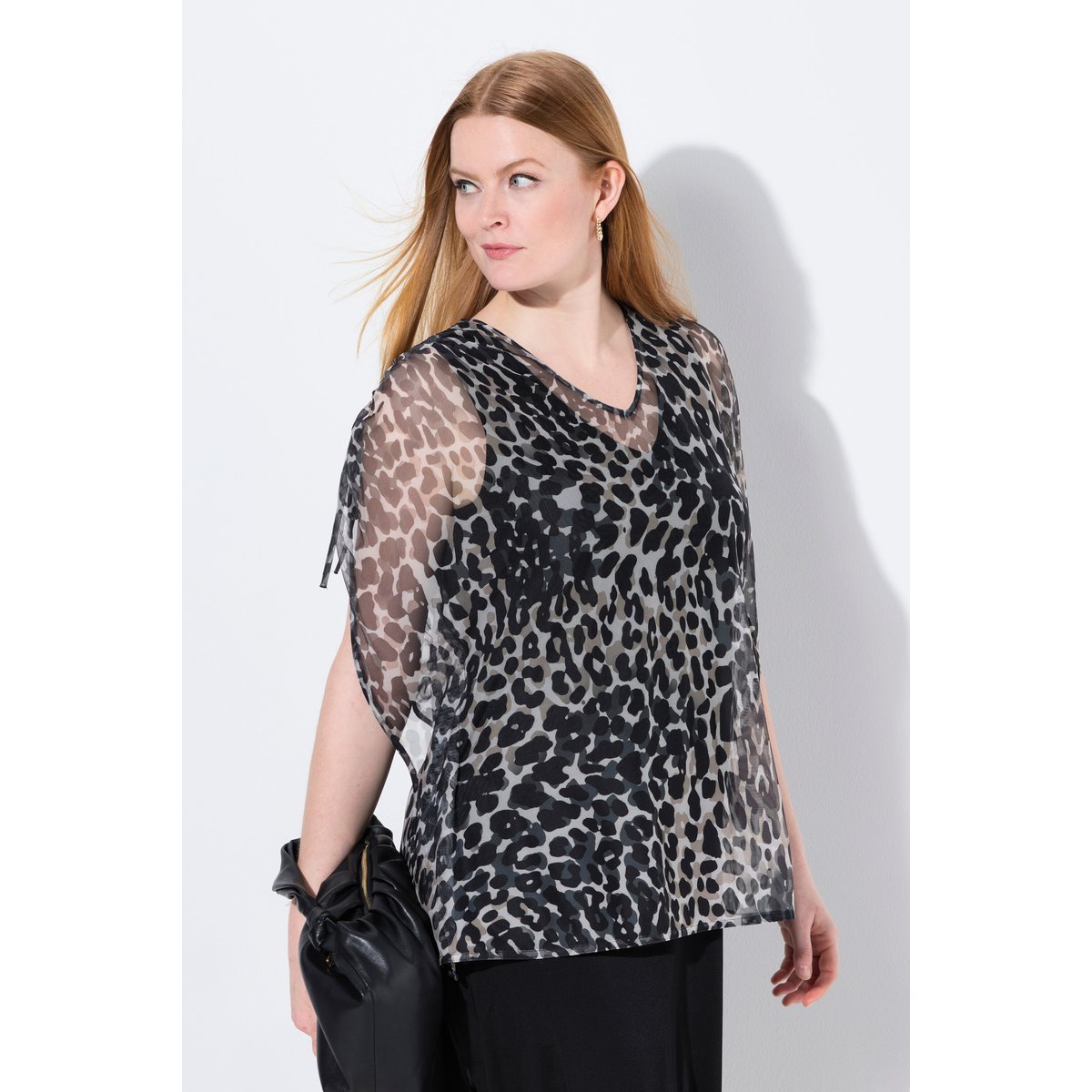 Blouse en mesh noir, ULLA POPKEN